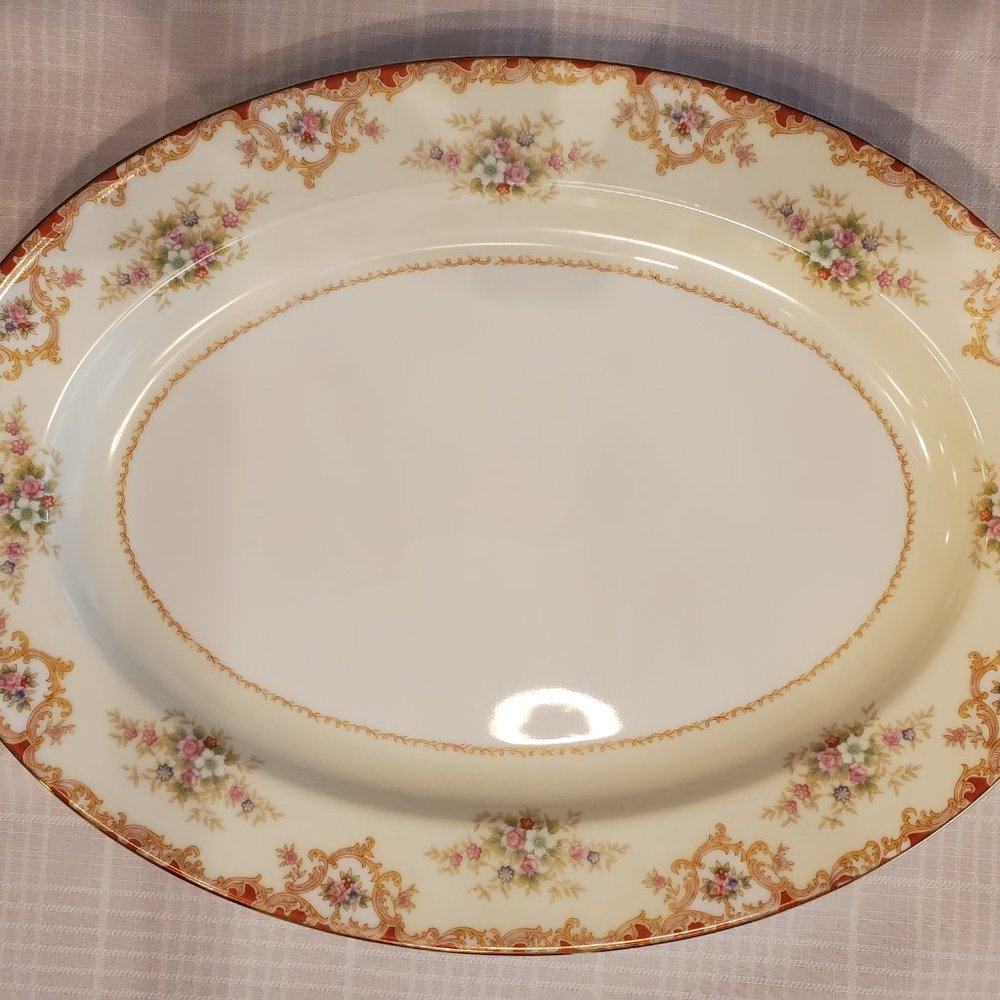 NORITAKE HAMPTON Oval Serving Platter -- 16-1/4"
